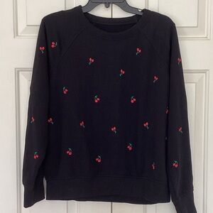 Lou & Grey Black Cherry Embroidered Sweatshirt